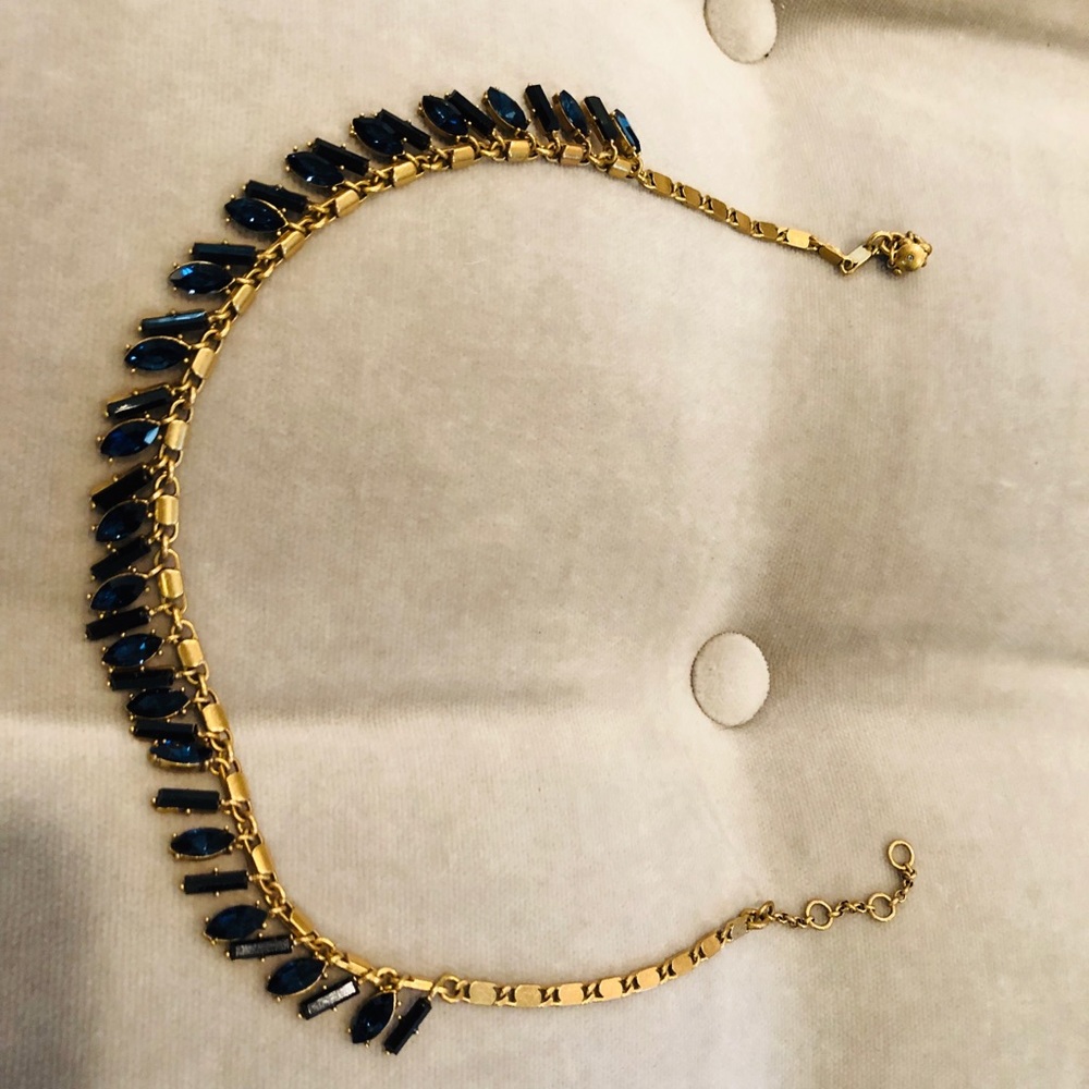 Dark navy crystal necklace
